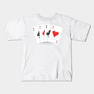 Four aces playing cards Kids T-Shirt